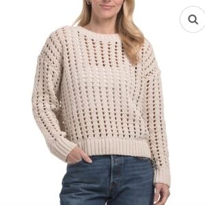NWT Greige OVERSIZED Women's Beige Open Knit Sweater S